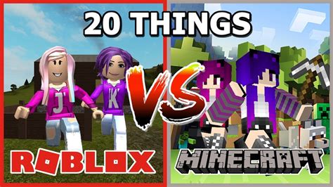 20 Things Roblox Vs Minecraft Which Is Better Youtube
