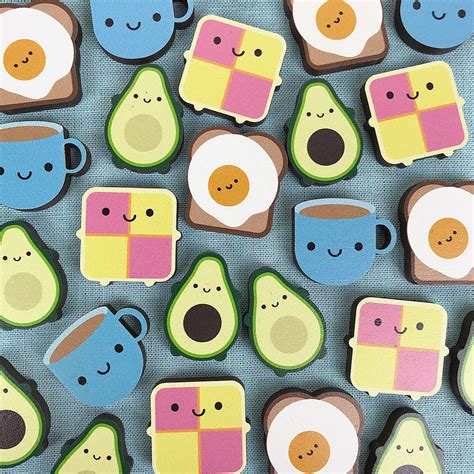 Kawaii Avocado Wooden Pin Or Brooch Set By Asking For Trouble