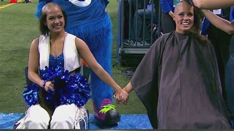 Colts Cheerleaders Shave Heads For Cancer Awareness Chuck Pagano Stampede Blue