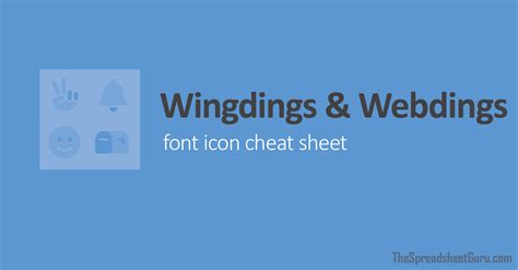 Wingdings And Webdings Font Icon Character Map Printable Cheat Sheet