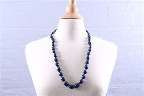 Vintage Navy Blue Beaded Necklace By Trifari Etsy