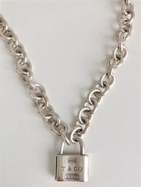 Tiffany And Co Sterling Silver 1837 Padlock Chain Love Lock Necklace