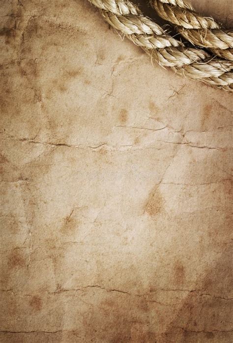 Aged Rope On The Old Paper Background Stock Photo Image Of Scroll