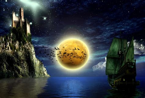 Download, share or upload your own one! Fantasy Moonscape at Sea | Moonipulations