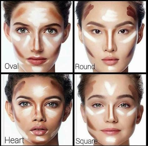 face contour and highlight tutorial for different face shapes makeup 101 makeup hacks skin