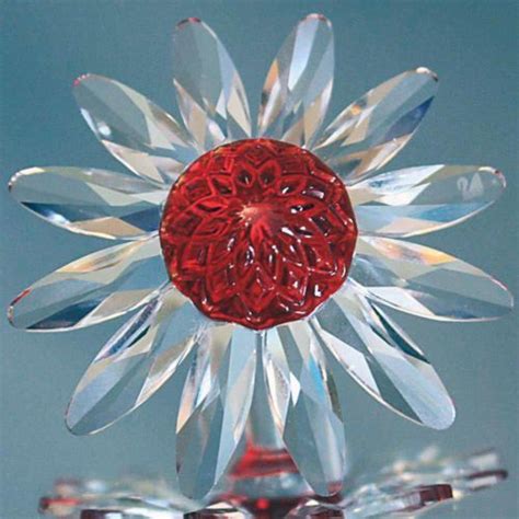 Swarovski Red Marguerite Crystal Daisy Flower Cake Topper 8848 Limited