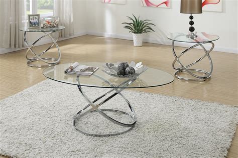 Product title modern nesting glass top coffee table set in black average rating: Poundex F3087 3PC Coffee table set - Genesis Furniture