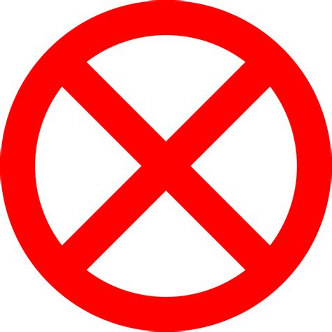 No Sign X By Skotan Red Circle With Diagonal Cross