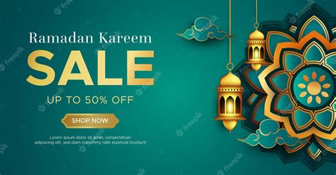 Premium Vector Realistic Ramadan Kareem Sale Banner Template