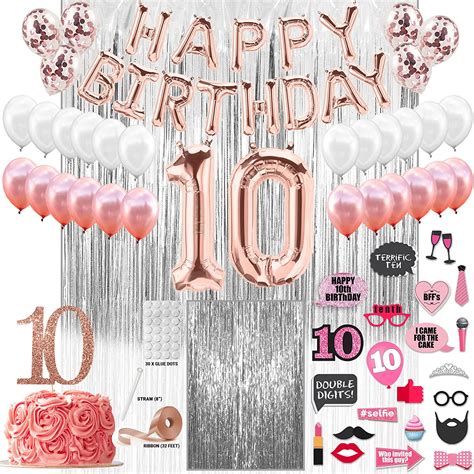 10th Birthday Decorations 10 Birthday Party Supplies 10 Cake Topper