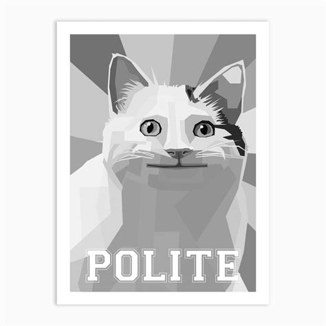 Polite Cat Art Print By Faqihart Fy