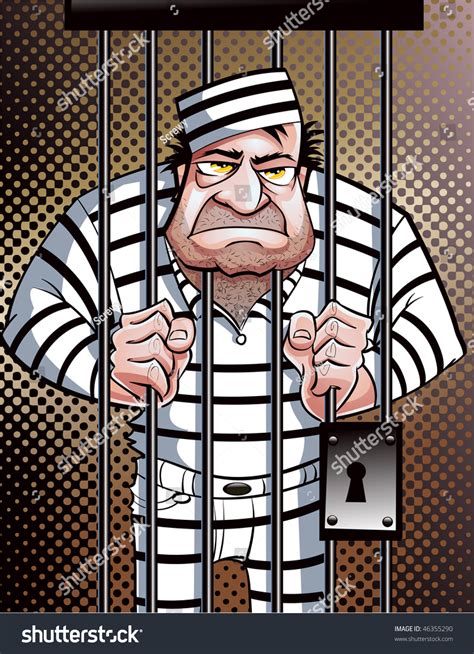 Prisoner Behind Bars Stock Vector 46355290 - Shutterstock