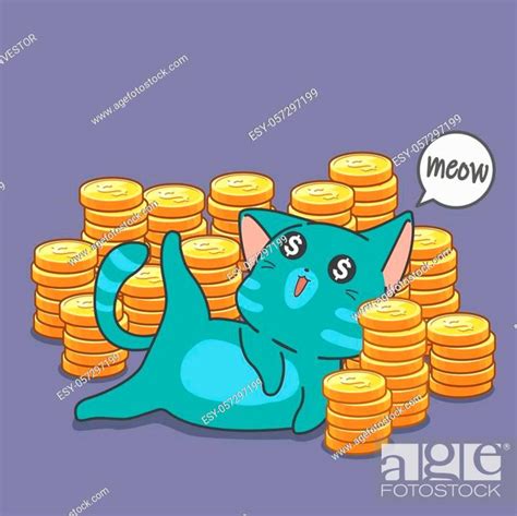 Millionaire Cat And Coins Stock Vector Vector And Low Budget Royalty