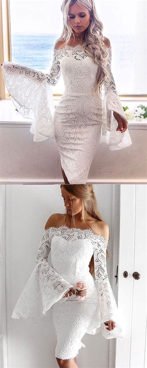Off the shoulder white wedding dresses are very special to many. Off the Shoulder White Lace Knee Length Homecoming Dress ...