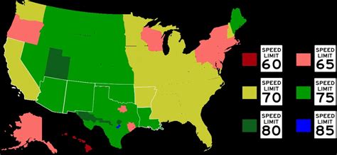 Interstate Speed Limits By State Map Map With States