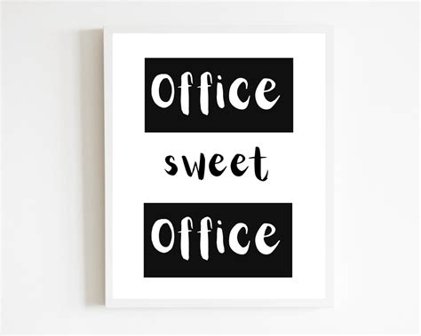 Office Sweet Office Printable Art Office Decor Office Quote Etsy