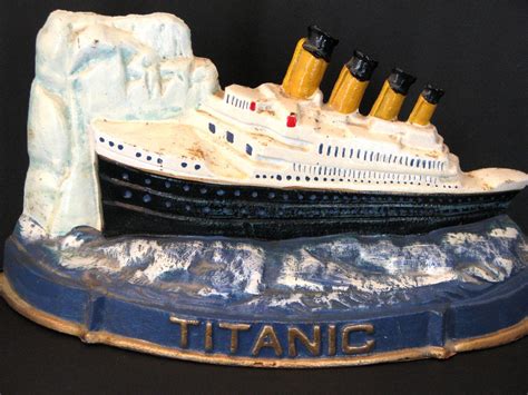 When did people start using cast iron door stops? Titanic Door Stop Cast Iron Antique Hand Painted Very ...