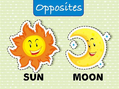 Opposite Wordcard For Sun And Moon 301091 Vector Art At Vecteezy
