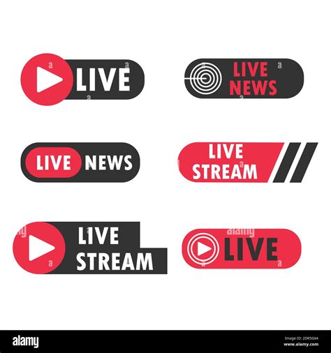 Collection Of Banners News Live Streams Broadcasting Live Television