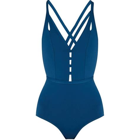 Ephemera Crossed Double Strap Swimsuit Found On Polyvore Featuring
