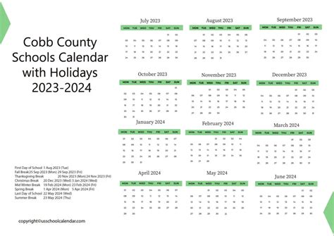 Cobb County Schools Calendar With Holidays 2023 2024
