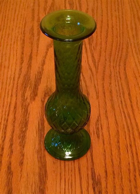 Vintage Eo Brody Emerald Green Glass Bud Vase Etsy In 2021 Bud Vases Green Glass Vase