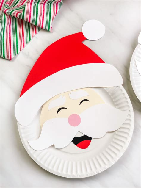Paper Plate Santa Craft For Kids Free Template Santa Crafts Crafts