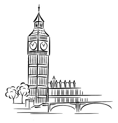 The Most Popular Landmark In London Big Ben Coloring Page Coloring Sun London Landmarks