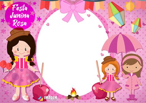 Festa Junina Rosa Para Meninas Moldura Imagem Legal Mario Characters
