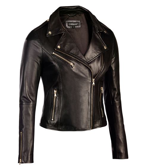 Guarantee Pay Secure Womens Black Real Leather Moto Jacket Lambskin Black Leather Jacket For