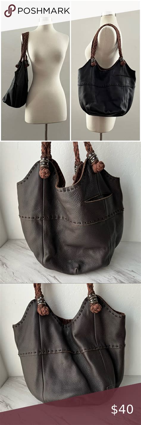 The Sak Indio Leather Quilted Hobo Bucket Bag In Chocolate Brown