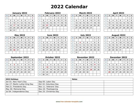 Free Calendar Labs 2022 Template Get Your Calendar Printable