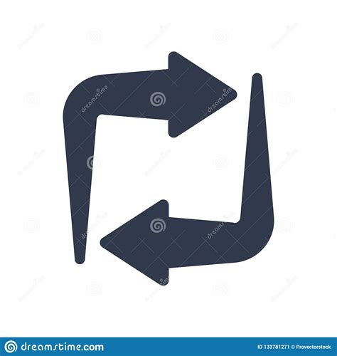 Reload Arrows Icon Vector Sign And Symbol Isolated On White Back Stock