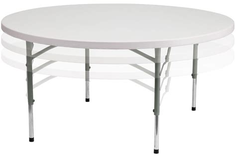 60 Round Height Adjustable Granite White Plastic Folding Table From