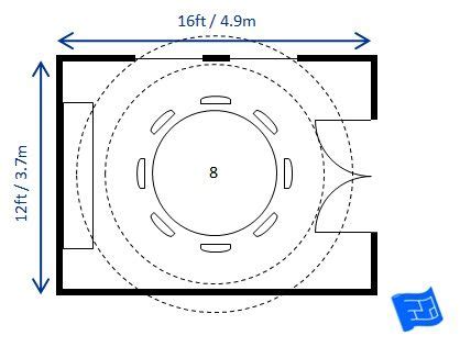 Wide dining room tables for 12 people. Dining Room Size | Dining room size, Round dining room ...
