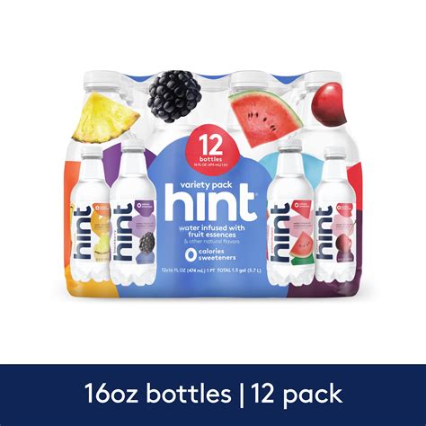 Hint Premium Essence Water 10 Flavors 16 Ounce Plastic Bottles 16 Fl