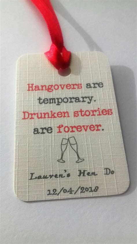Hangover Kit Hangover Tags Hangover Kit Tags Hen Party Tags Wedding