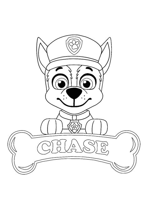 Paw Patrol Chase Coloring Sheet In 2020 Paw Patrol Coloring Paw