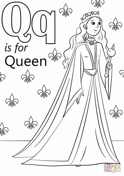 Coloring Letter Queen Pages Alphabet Letters Crafts