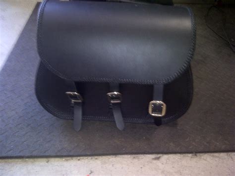 Made in usa (on rear motorcycle fender). Find Spiders Den Leather Saddlebags Harley Softail ...