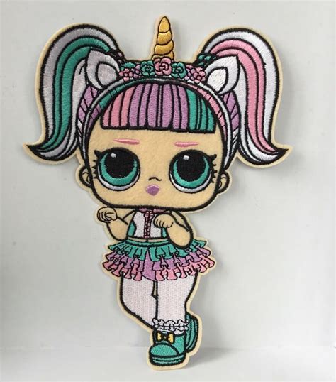 Sew Or Iron On Large Lol Doll Unicorn Embroidered Patch Large Lol Doll