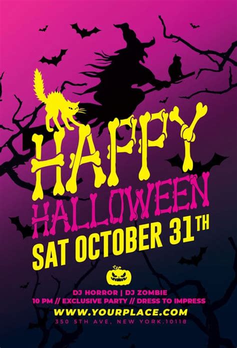 Happy Halloween Party Flyer Template Creative Flyers