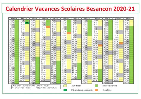 Besancon Calendrier Scolaire 2020 2021 à Imprimer Calendrier 2020