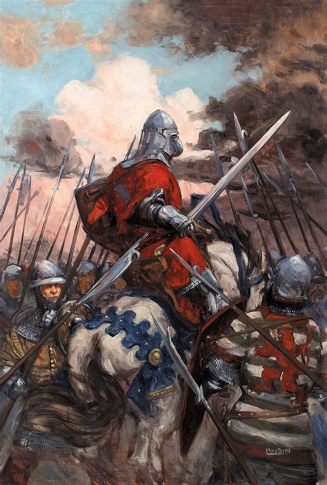 French Knight Surrounded By English Billmen Hundred Years War