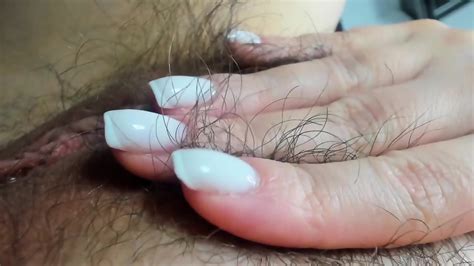 Teasing Her Super Hairy Pussy Pink Pussy
