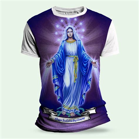 Camiseta Religiosa Católica Nossa Senhora Das Graças Ii Atacado E