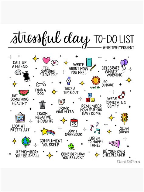 stressful day to do list positively present sticker for sale by posipresent redbubble