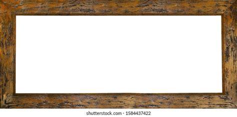 Rustic Wooden Rectangular Frame Isolated Stock Photo 1584437422