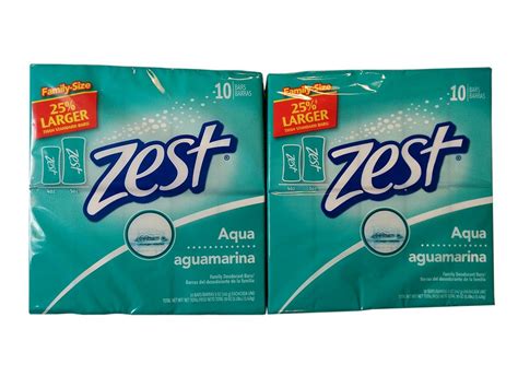 Zest Aqua Bar Soap 5 Oz Bonus Size Bars 25 Larger 10 Bar
