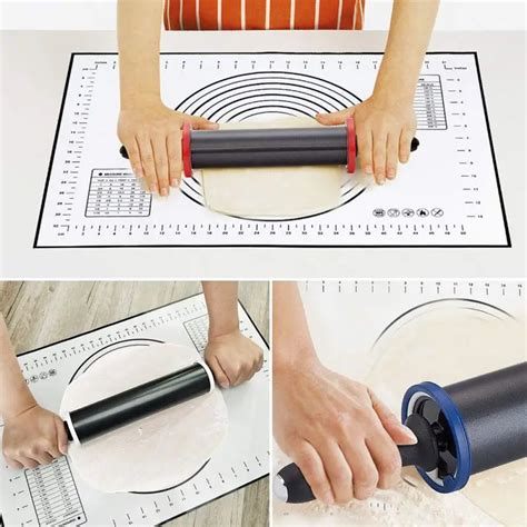 Adjustable Rolling Pin Non Stick Stainless Steel Pastry Board Dough